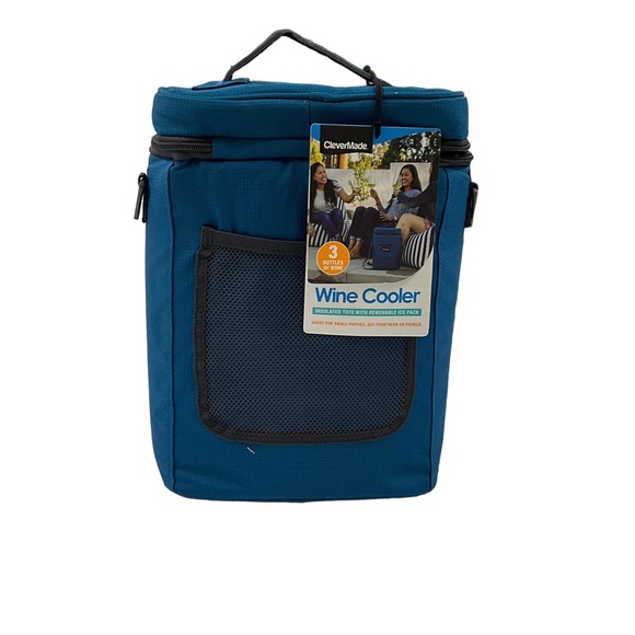 NWT Clevermade Multi Wine Bottle/Can Insulated Tote Strap Removable Ice Pack - Picture 2 of 15